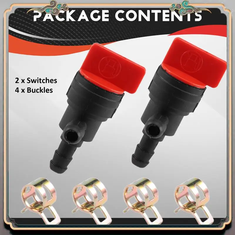 Reliable-2PCS 1/4 Inch 90 Degree Fuel Shut Off Valve For Briggs & Stratton 698181 494539 697944 Tecumseh 35857