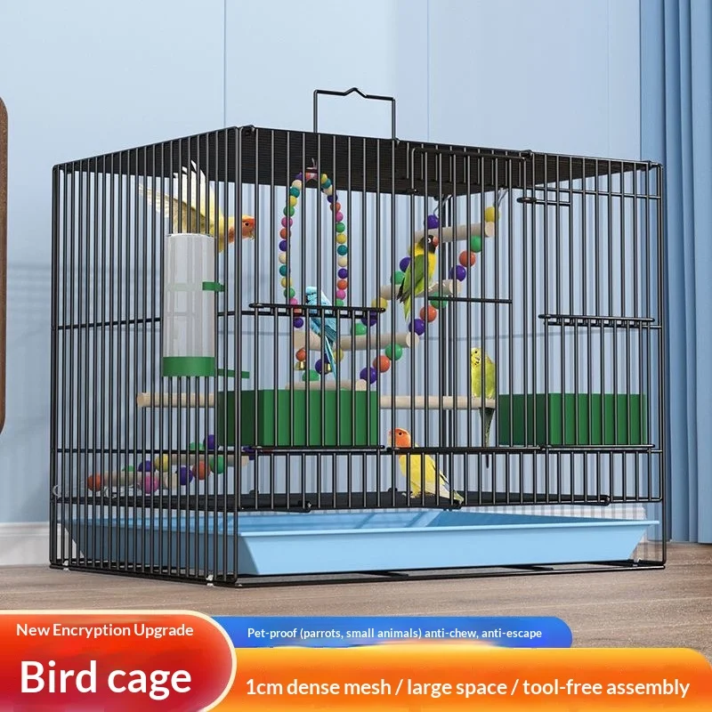 

Large Metal Bird Cage Nests Parrot Cockatiel Indoor Outdoor Rustproof Easy Clean Removable Tray Play Top Lockable Door Cage