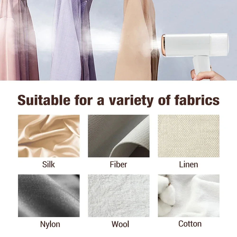 HOMEFISH Garment Steamers 130ml Handheld Fabric Steamer Fast-Heat 1000W Iron Steam Cleaner for Home Travelling Portable