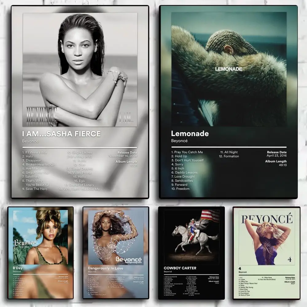 Singer B-Beyonce Poster Modern  Wall Art Aesthetic Minimalist Bedroom Decor Cafe Home Gift
