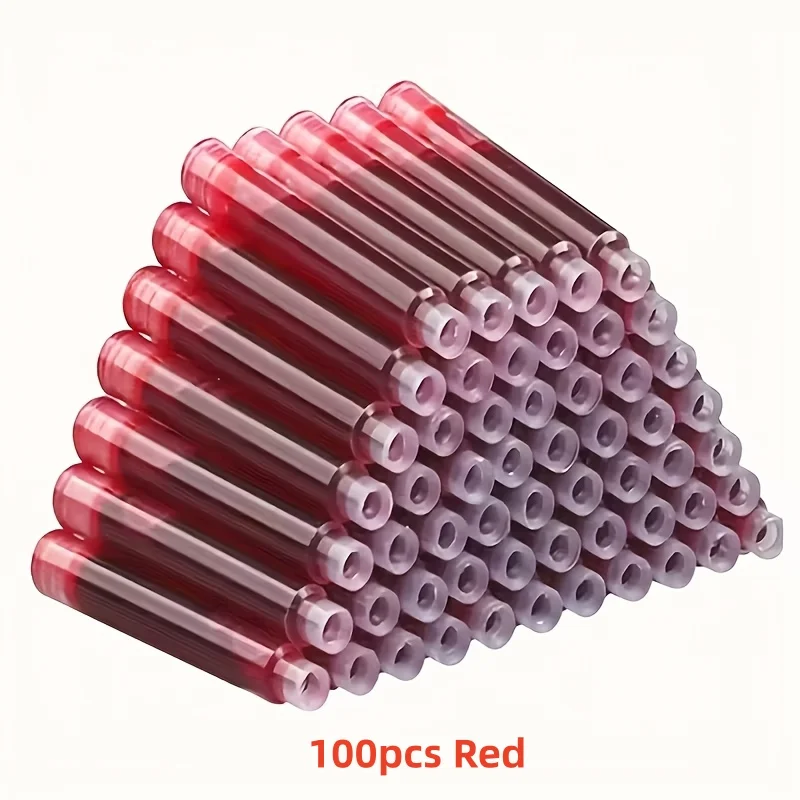 50/100 Stück 3,4 mm Füllfederhalter-Tintenpatronen – verschiedene Farben (Rot, Schwarz, Blau) – hochwertige universelle Nachfüllröhrchen für Schule und Büro – Detail 12