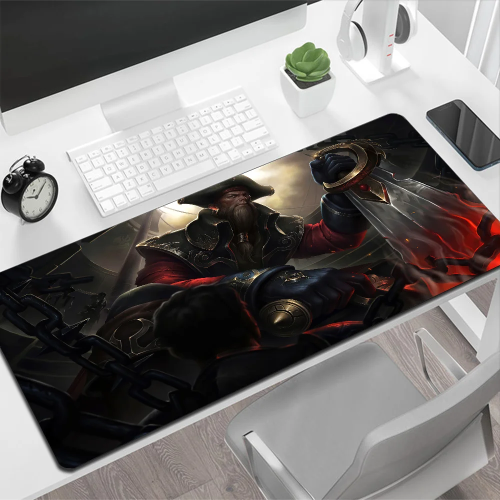 League of Legends Gangplank Large Mouse Pad Gaming Mouse Pad PC Gamer Computer Mouse Mat Big Mousepad Silicone Keyboard Desk Mat