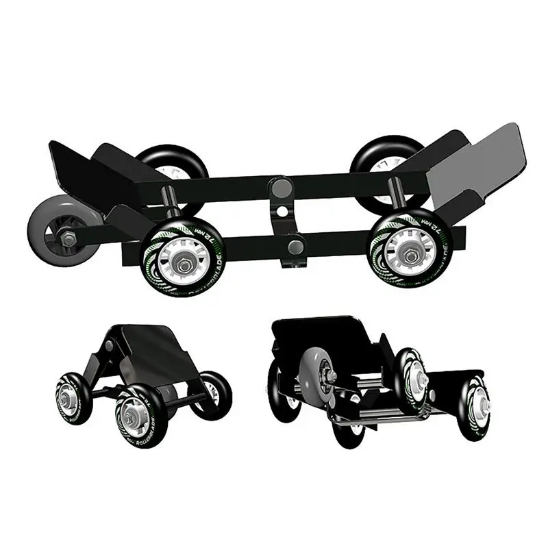Wheel 4 PCS Portable Wheel Dollies Wheel Foldable Motorcycle Mover Tire Jack With Multi-Bearing Design For Motorcycles Tricycles