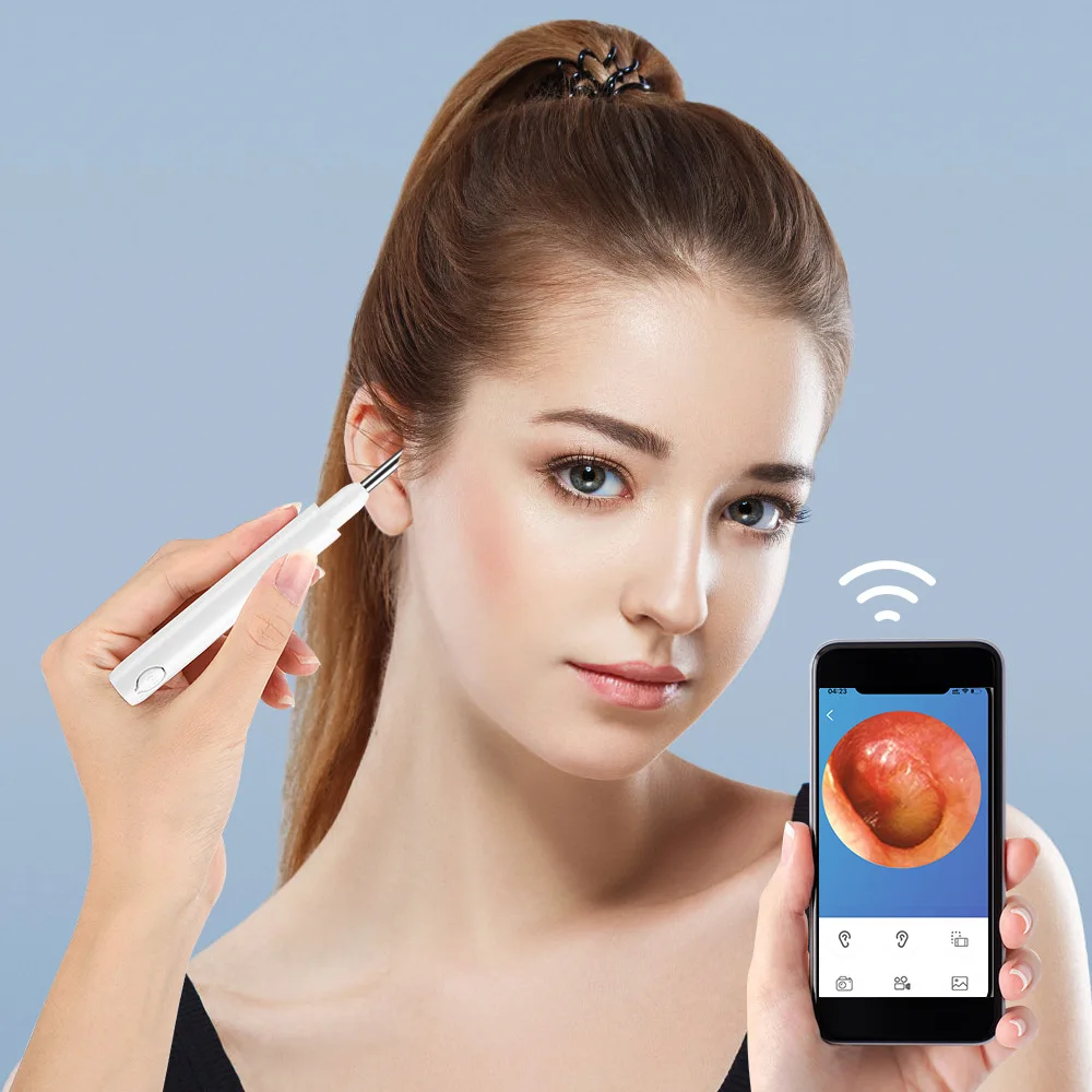 Wireless Ear Endoscope Intelligent WIFI Otoscope Visual Ear Scoop