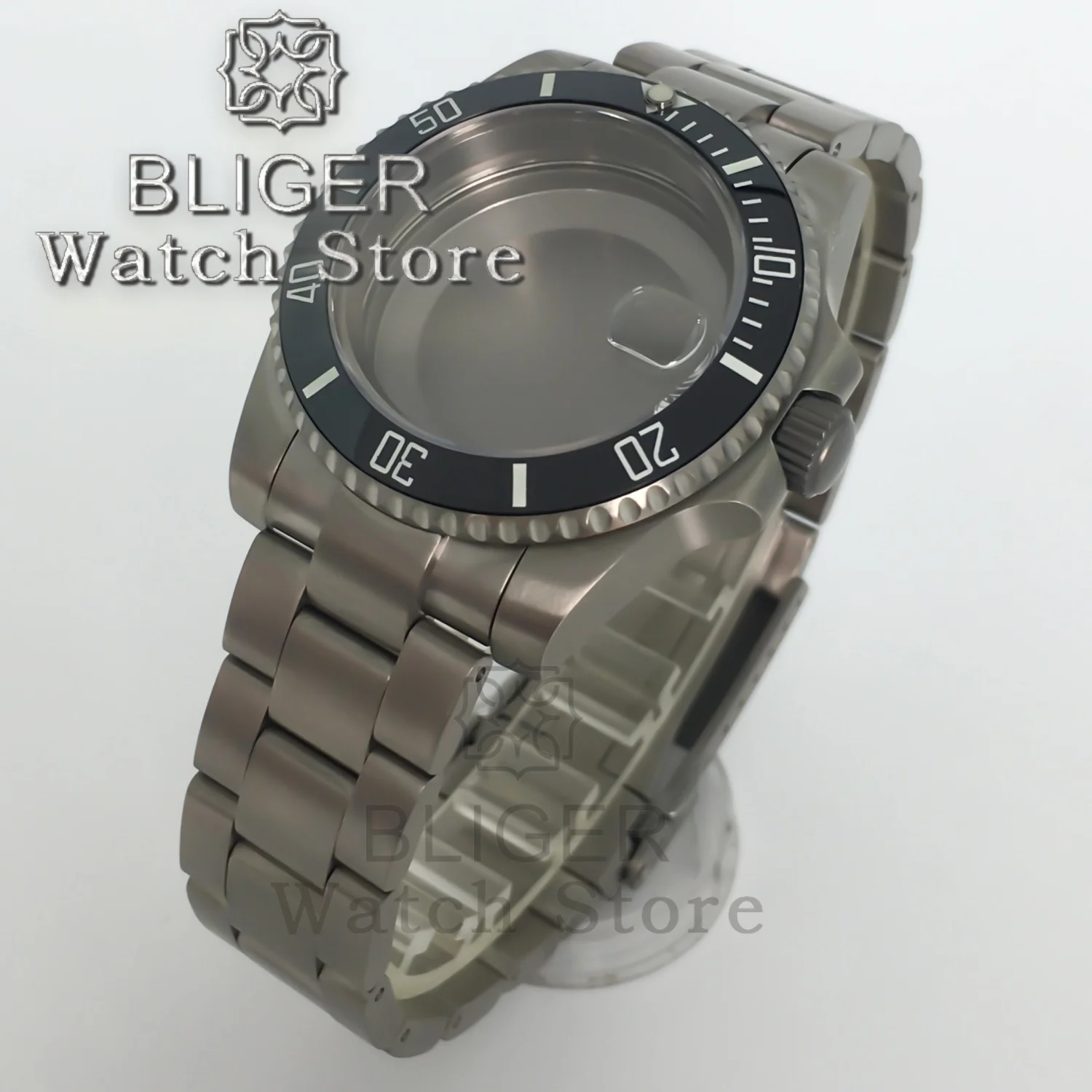 BLIGER 40mm caja de reloj de titanio correa de reloj de zafiro se adapta al movimiento NH34 NH35 NH36 ETA2824 PT5000 para accesorios de relojes SUB GMT