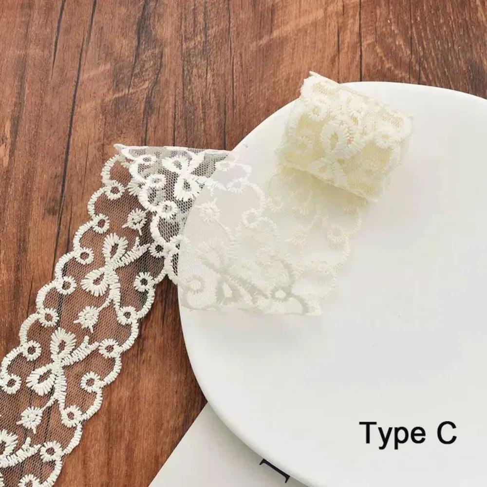 5 Yards Pure Cotton Sewing Trim DIY Craft Accessory White Flowers Lace Trim Multi-size Decor Ribbon Lace Trim Ribbon Latin Dress