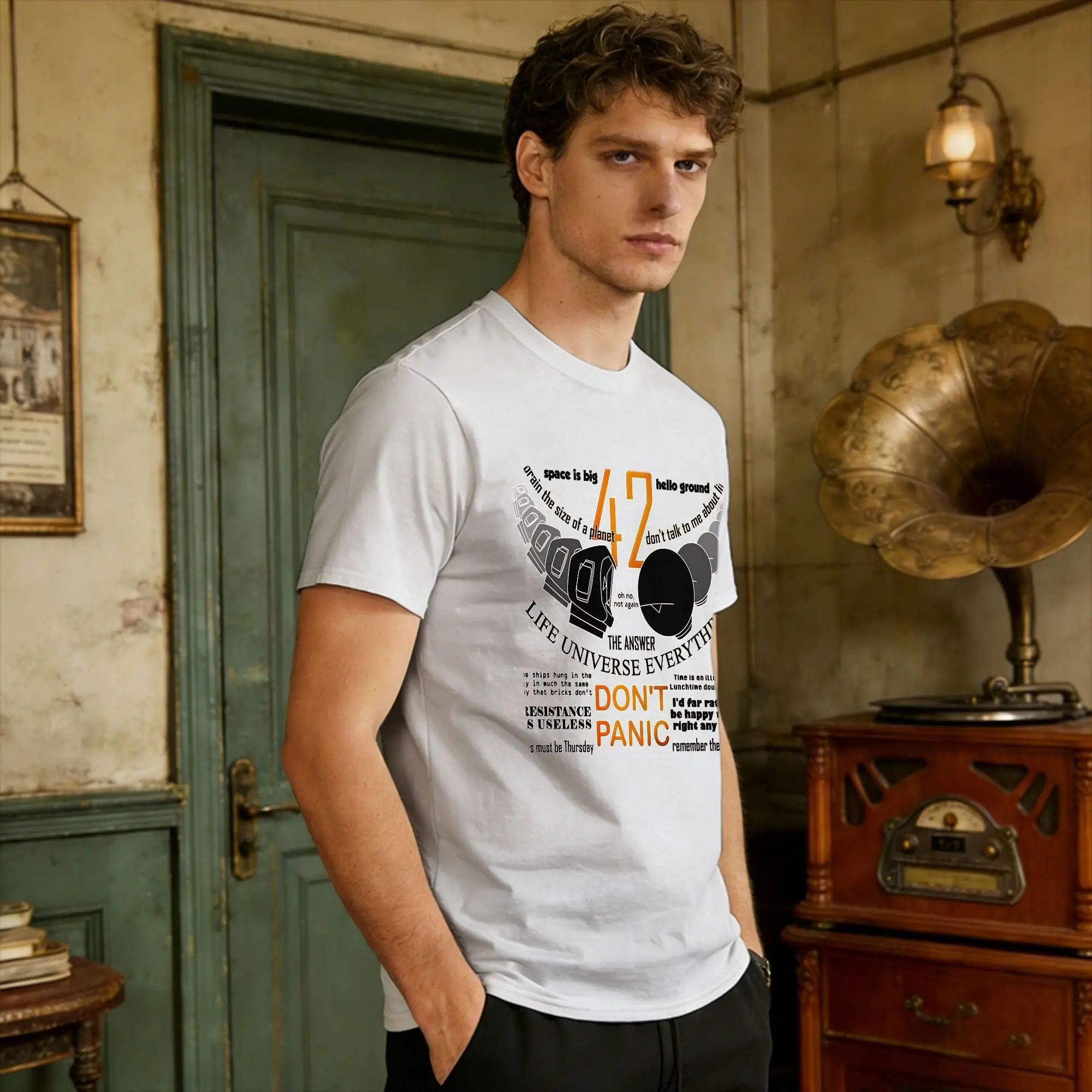 Answer To The Question T Shirt Summer Don'T Panic Cotton T Shirts For Men Printed Tshirt Short Sleeve Y2K Fun Top Tees