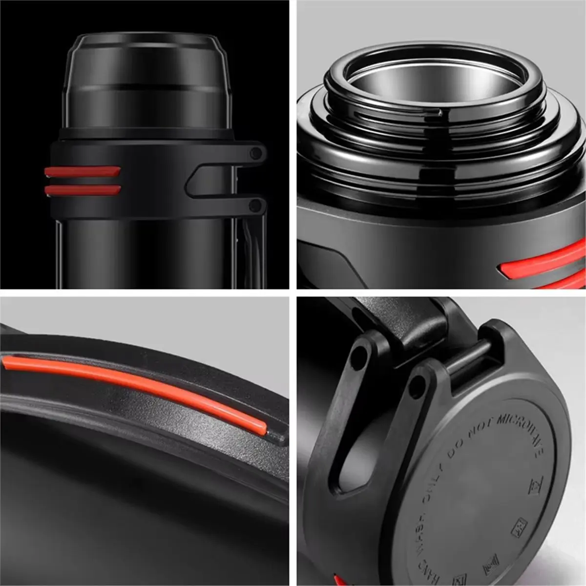 didyou Large Capacity Car Bottle Cup Thermal Insulation Outdoor Sports Hot Water Cup Stainless Steel Vacuum Travel Cup 2000ml - view 3