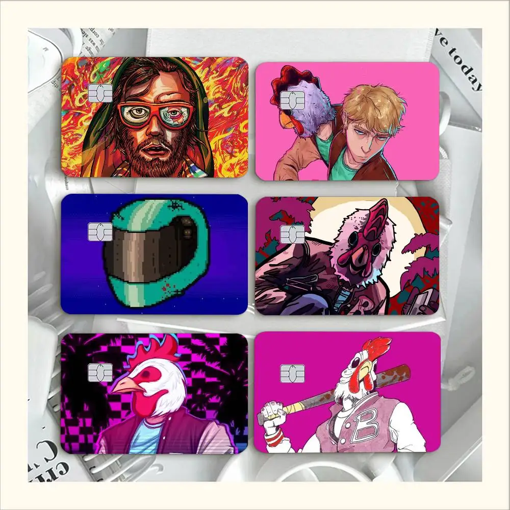 H-hotline miami  Waterproof Film Skin Cover Credit Card Stickers Debit Front Bank Bus Pass