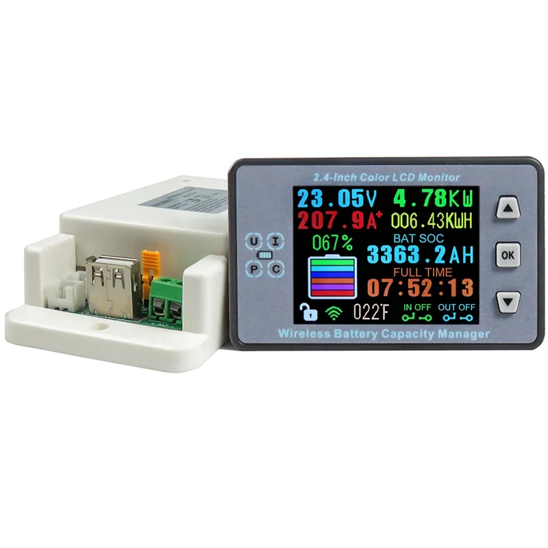 VAC8810 0-120V/500V 2.4 inch Color LCD Wireless Battery Capacity Tester Coulometer Current Voltage Power Meter Voltmeter