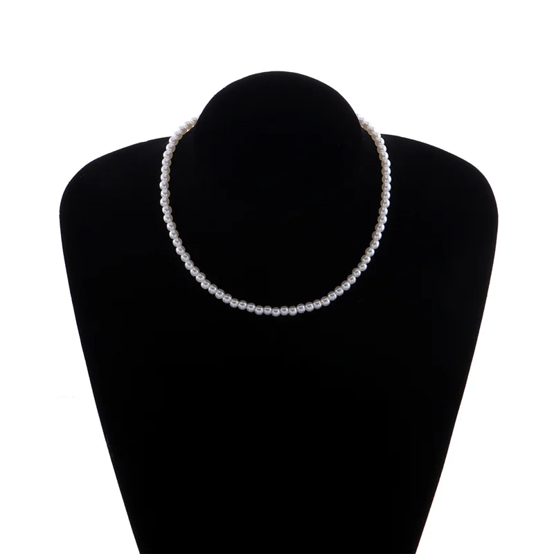 2022 Trend Elegant White Imitation Pearl Beads Choker Clavicle Chain Necklace For Women Wedding Jewelry Choker Collar