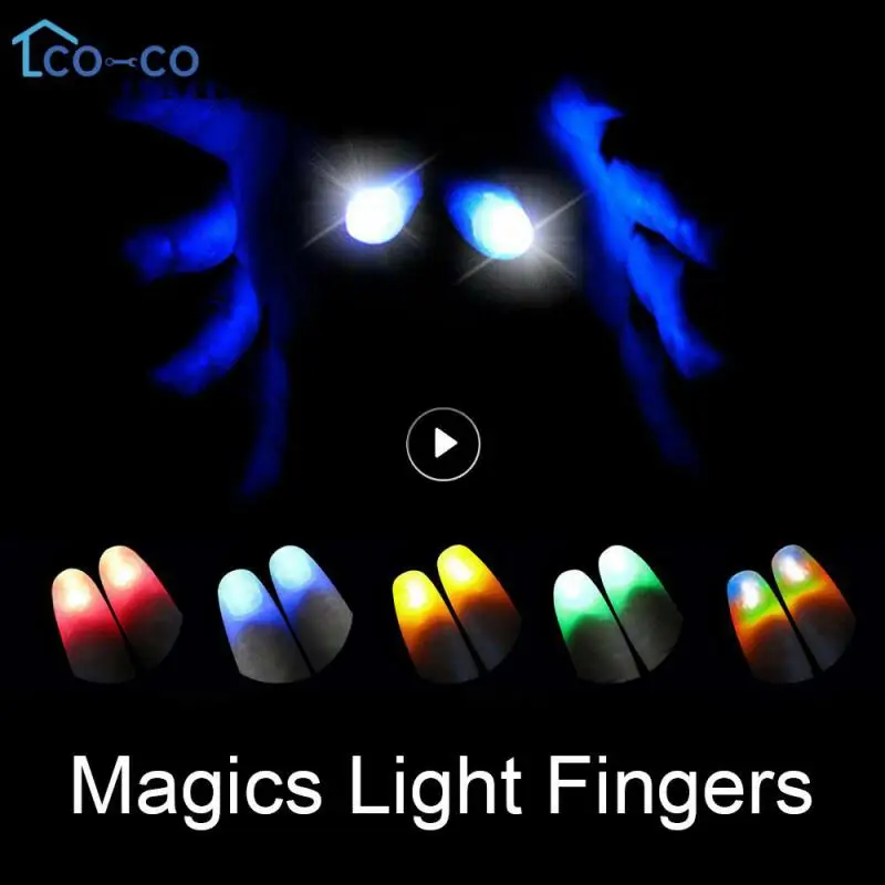 2pcs Thumbs Led Light up Toys Kids Magical Trick Props Funny Flashing Fingers Fantastic Glowing Toys Children Luminous Gifts