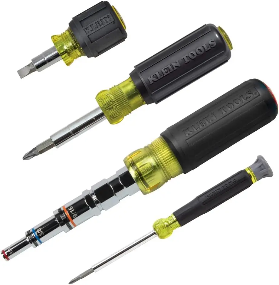 

Professional 4-Piece Multi-Bit Screwdriver and Nut Driver Kit with 30 Industrial Strength Bits