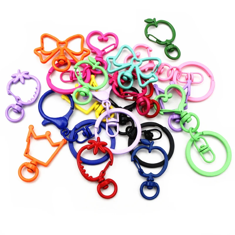 10pcs Random Mix Snap Hook Trigger Clips Buckles For Keychain Lobster Clasp Hooks Key Ring Clasp DIY Jewelry Making Supplies