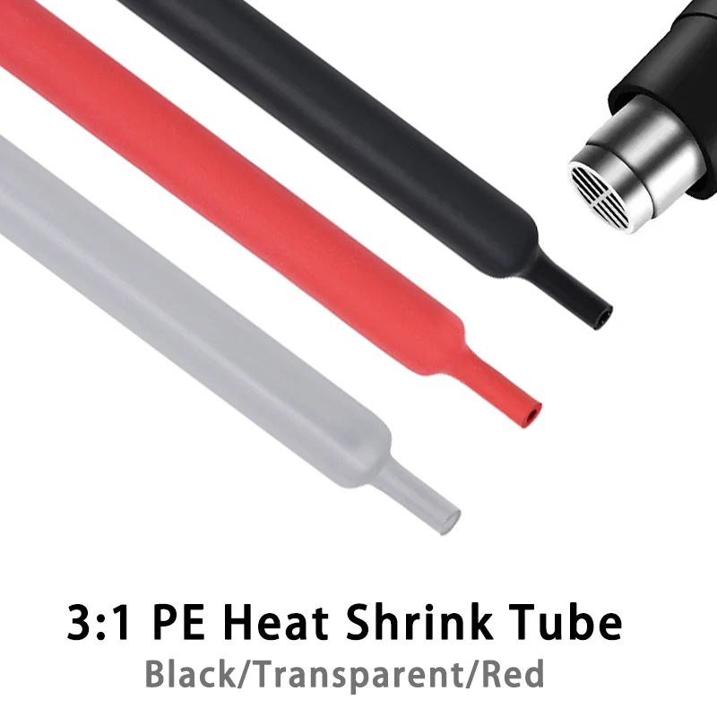 

3:1 PE Heat Shrink Tube Diameter 1.6/2.4/3.2/4~50mm Dual Wall Adhensive Polyolefin Sleeve Lined Wire Cable Protector 1~20Meters