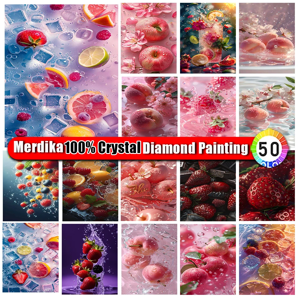 

100% Crystal Diamond Painting Landscape 5d Handicraft Full Square Diamond Embroidery Scenery Cross Stitch Fruit Wall Art Gift