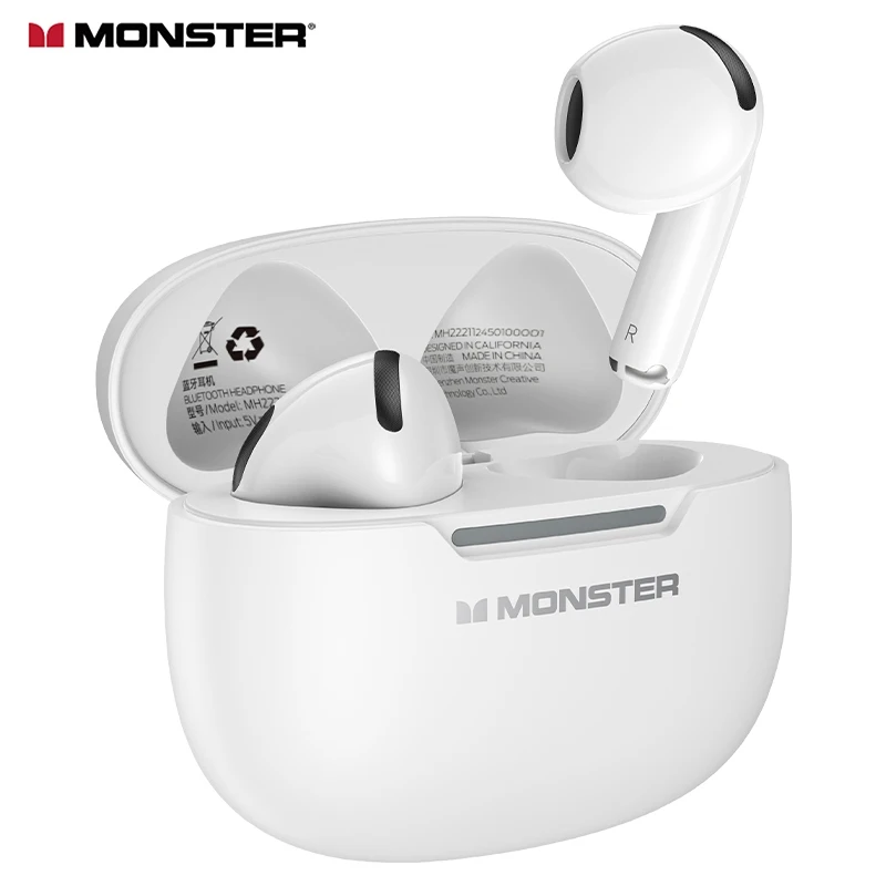 Monster N-Lite 208 Wireless Earphone Bluetooth Waterproof In-Ear HiFi Stereo Noise Canceling Earbuds For Xiaomi Samsung  iphone