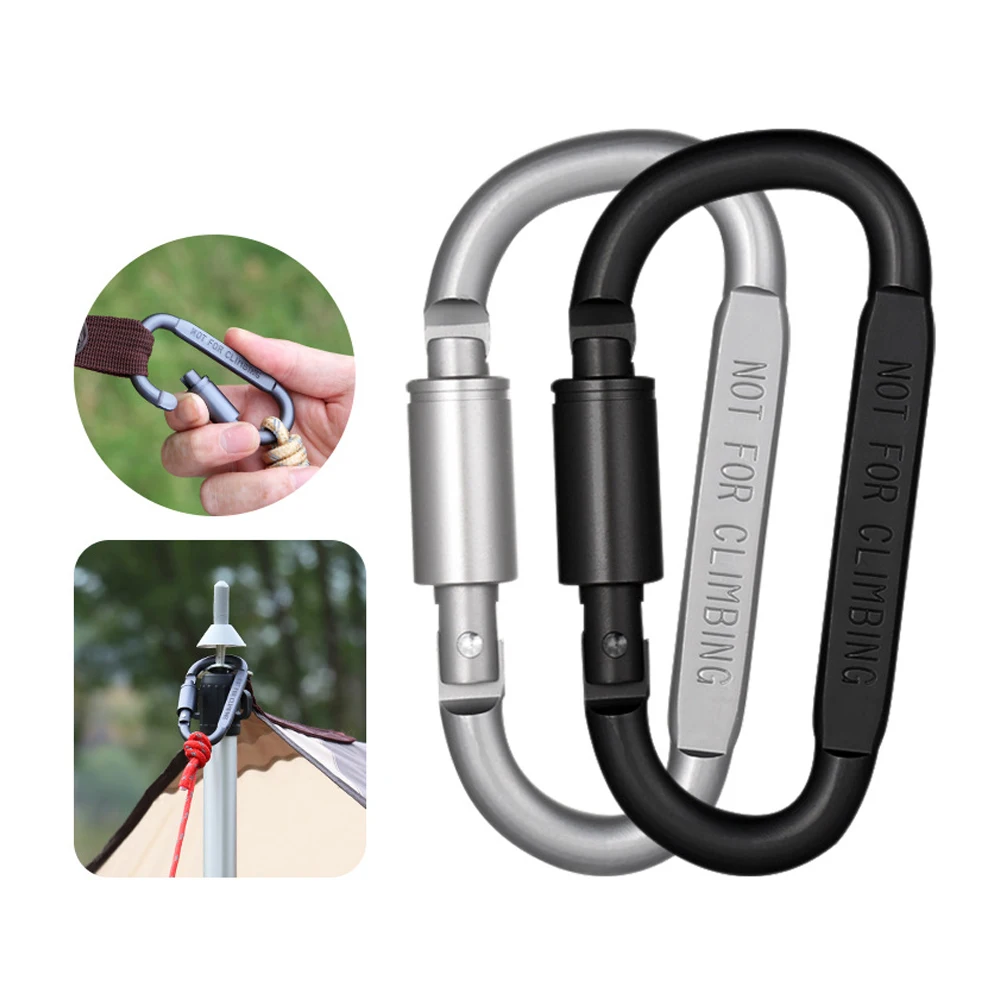 Outdoor Survival D-ring Locking Alloy Aluminum Screw Lock Hanging Hook Buckle Karabiner Mountaineering Camping Equipment