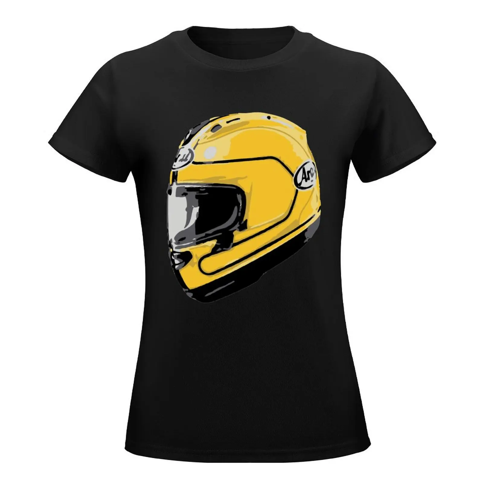 Joey Dunlop helmet T-Shirt female Female clothing summer tops anime clothes tshirts woman