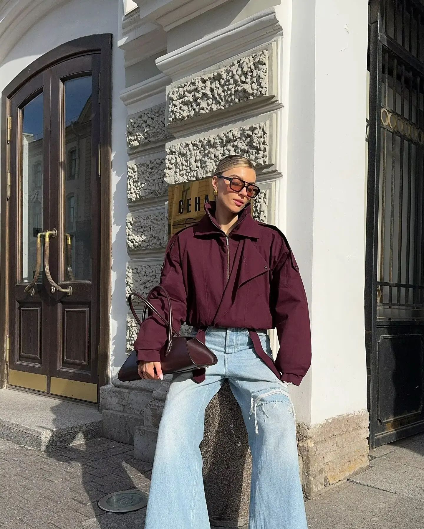 

BB6798 Осень 2023, новая женская одежда, универсальная однотонная куртка в европейском и американском стиле на молнии с двойным воротником, пальто