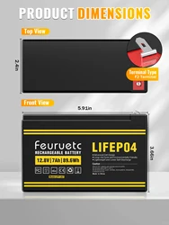 1-2PCS 12V 7Ah LiFePO4 Lithium Battery, 3000+ Deep Cycles Rechargeable Battery, Perfect for Fish Finders, Solar Systems etc