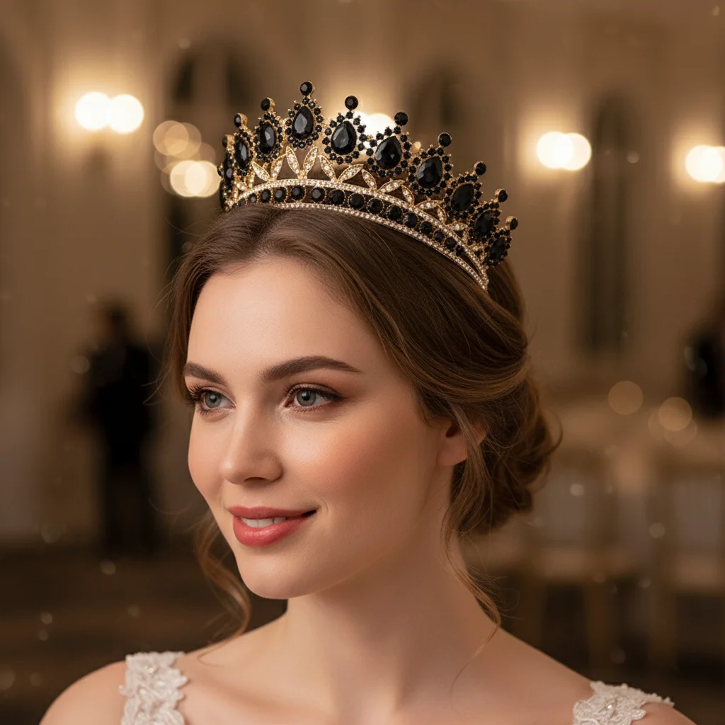 Princess Alloy Tiara Luxury Rhinestone Headband Wedding Hair Accessory Baroque Crystal Crowns Bridal Party Events Hair Jewelry view 2