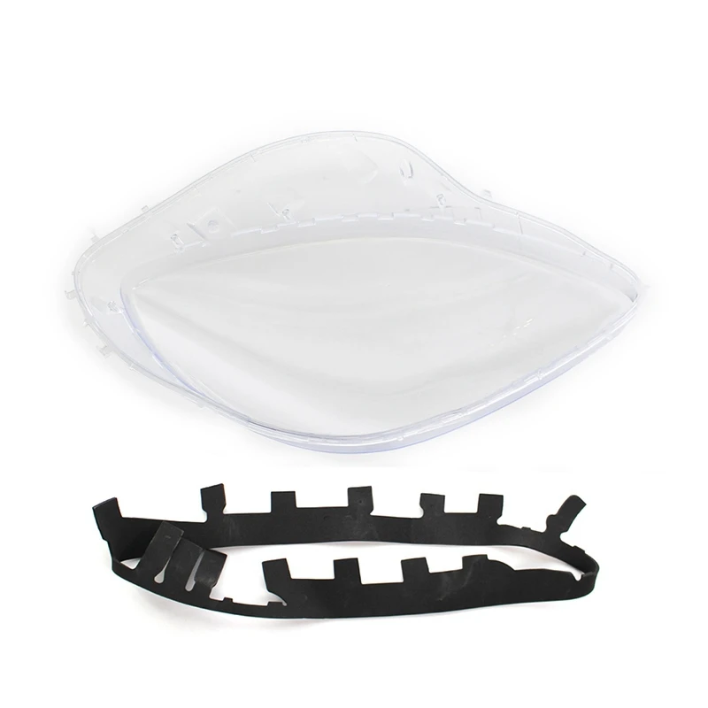 Left Headlight Lens Covers For Chevrolet C6 Corvette 2005-2013 With Black Trim Gaskets Seal Kit & 10Pcs Fix Nut Snaps