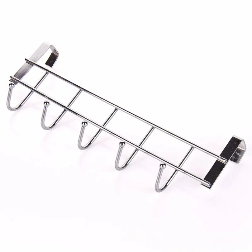 

5 Hooks Clothing Coat Towel Hanger Rack Holder Shelf Over Door Home Bathroom Kitchen Hat Organizer Over The Door Hooks