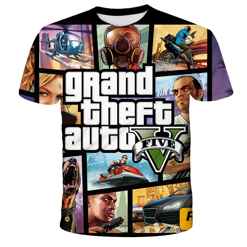 

Grand Theft Auto 3D Print T-Shirts Game GTA 5 Streetwear Men Women Casual Oversized Short Sleeve T Shirt Kids Tees Tops Clothing