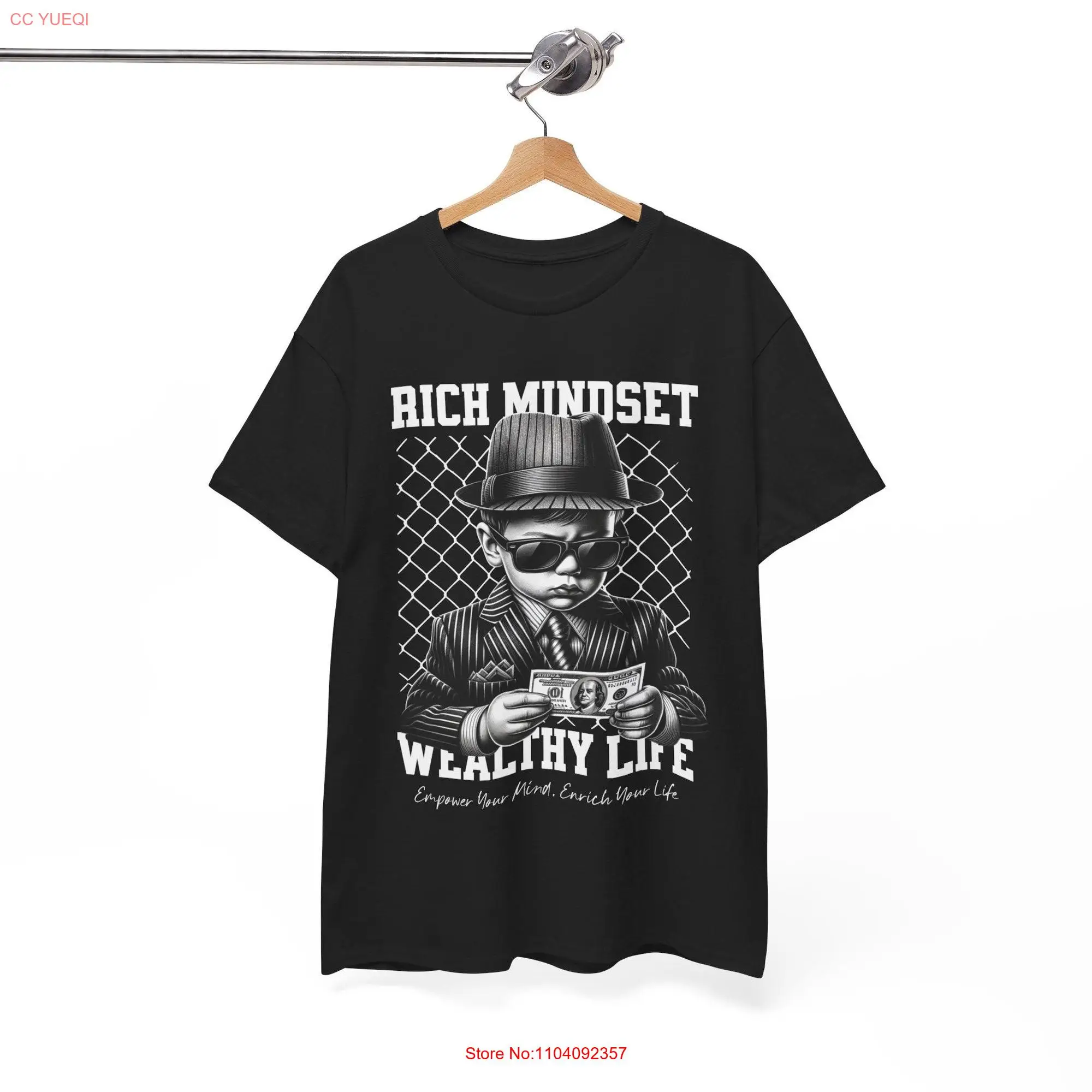 Rich Mindset T Shirt Motivational Wealth Success  long or short sleeves