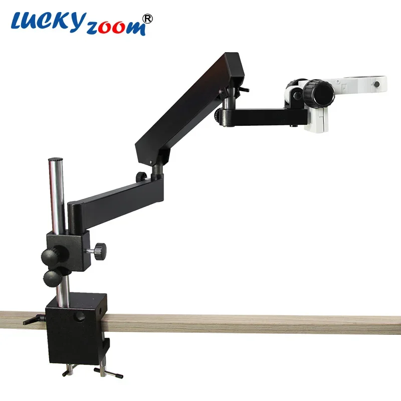 Table Clamp Articulating Arm Microscope Stand For Stereo Zoom Microscopio 76MM Focusing Rack Trinocular Head Support Bracket