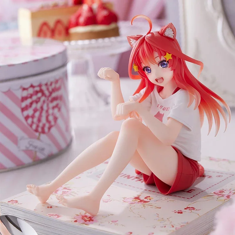 10cm Anime Desktop Cute Nakano Nino Figurine The Quintessential Quintuplets Doll Cat Nakano Miku Figure Model PVC Collection Toy