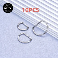10PCS Titanium G23 Letter D nose Ring 16G Seamless Opening Ring Perforated Jewelry Men's And Women's Punk Highlighting Earrings