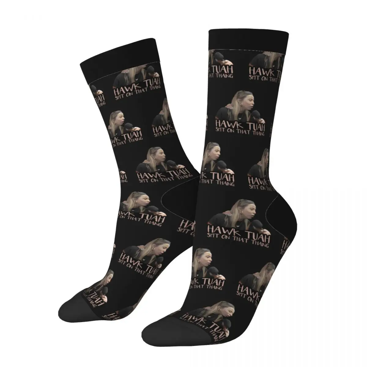 Hawk Tuah Spit On That Thing Socks Men's Women's Fashion Girl Funny Meme Socks Hip Hop Spring Summer Autumn Winter Socks Gifts