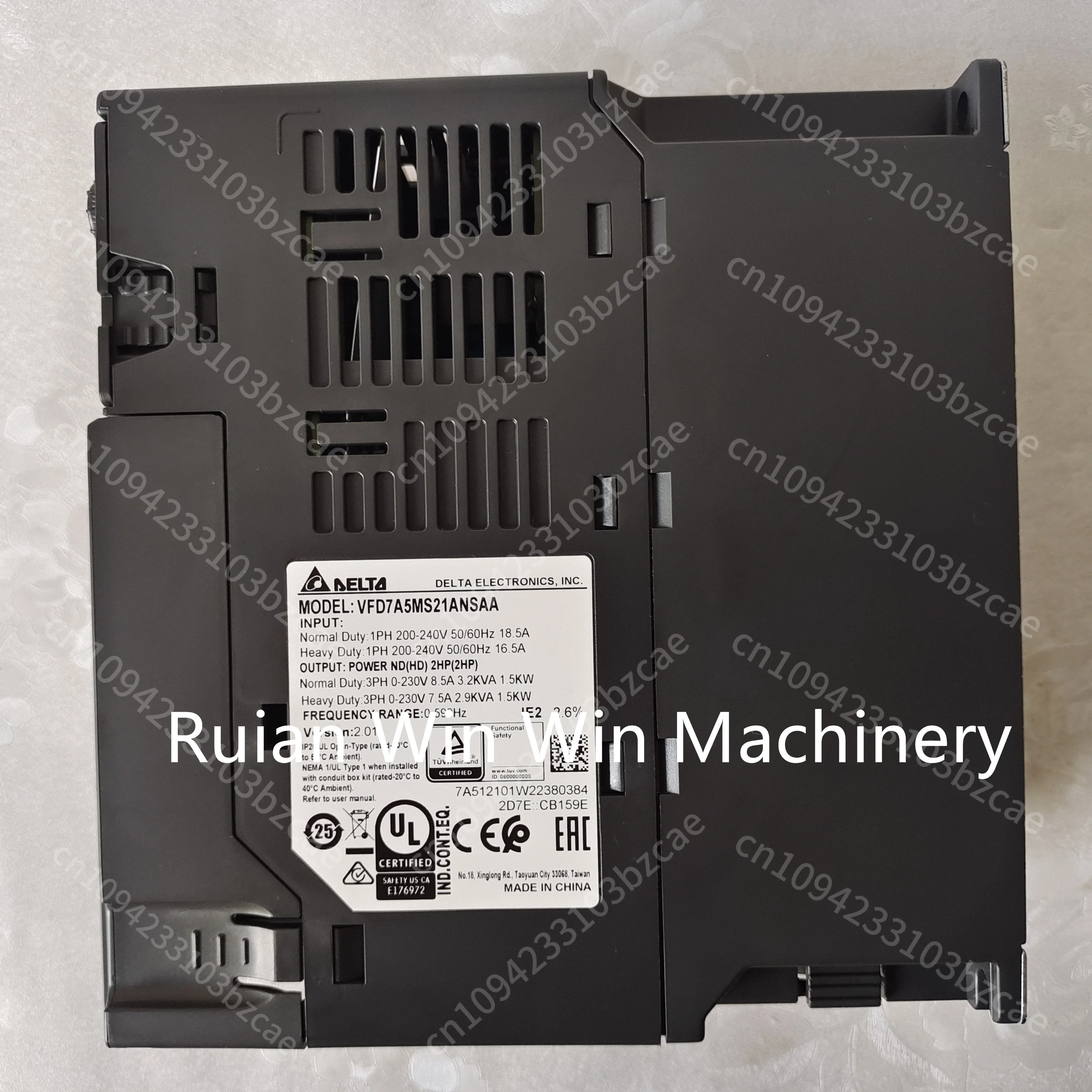 DELTA VFD7A5MS21ANSAA 1.5KW Single Phase Variable Frequency Inverter for Plastic Making Machine