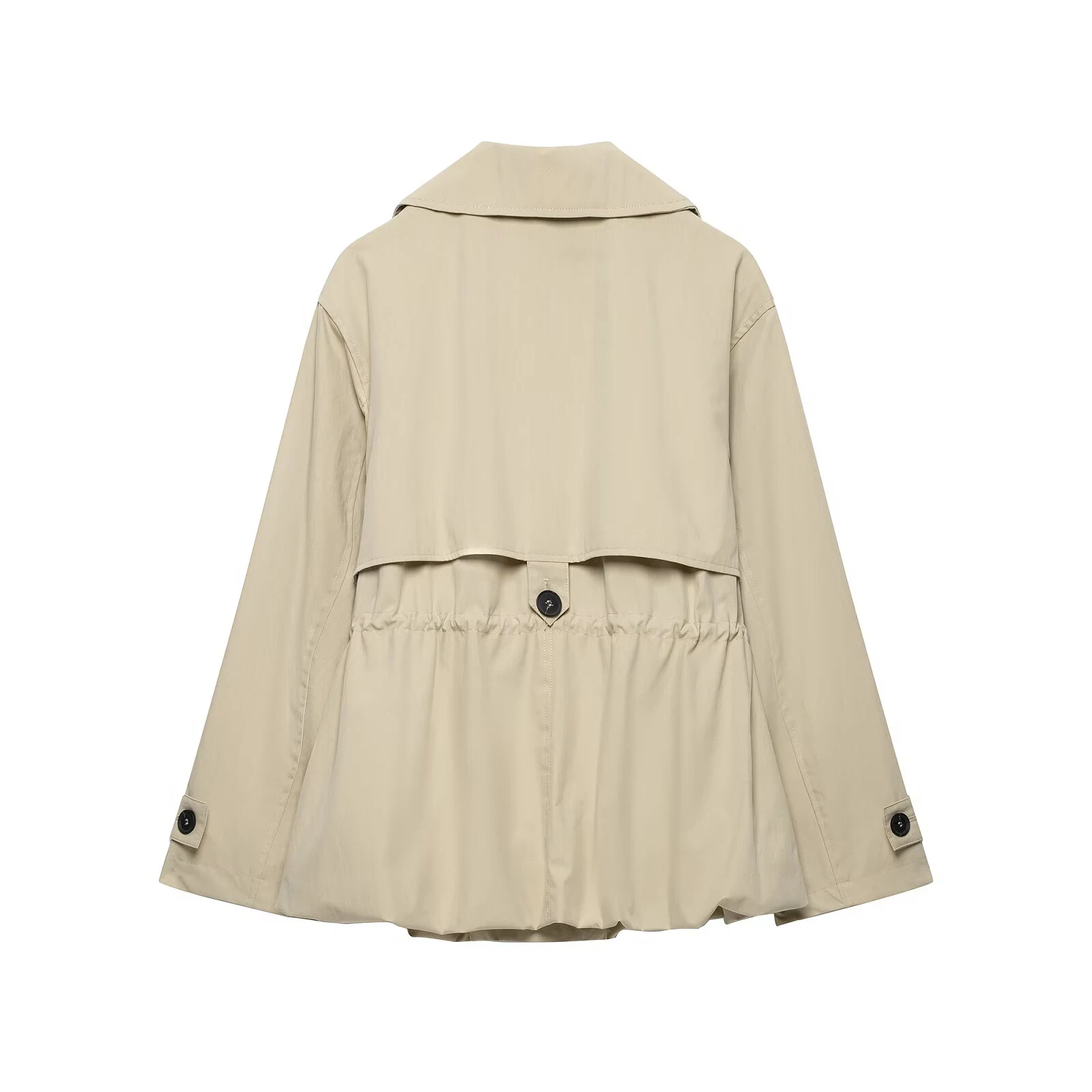 2026 Autumn New Commuter Big Collar Drawstring Adjustable Waist Short Wind Jacket Shrinking Waist for Slimming
