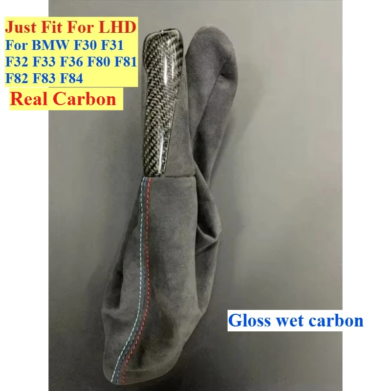 F30 F31 Auto Alcantara Handbremsgriff mit Kohlefaser Schaltknauf Selector Trim für BMW F32 F33 F36 F80 F81 F82 F83 F84