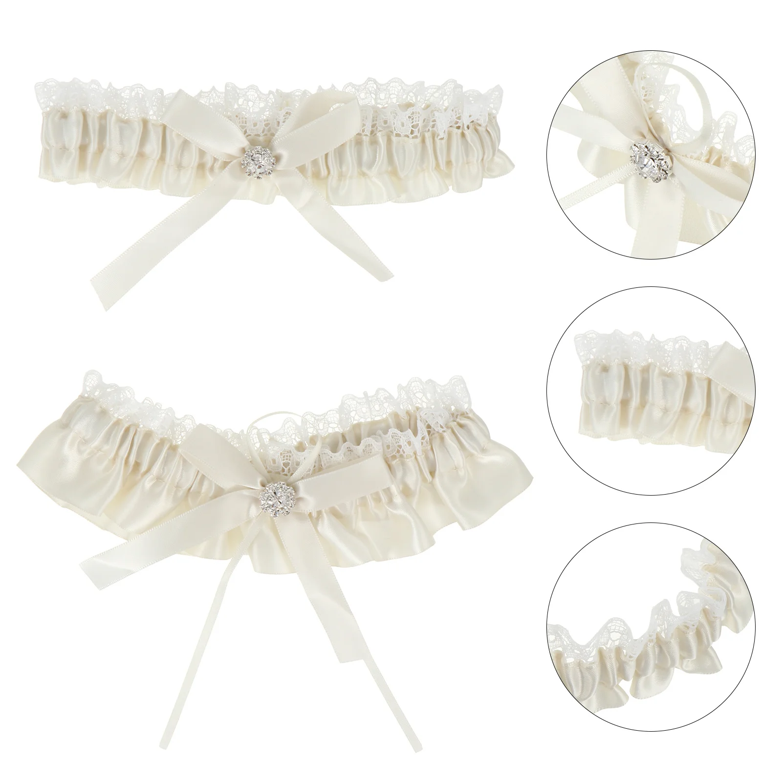 

1Pair Lace Bowknot Garter Elastic Thigh Ring Bridal Accessory Comfortable Wedding Leg Decoration Romantic Night