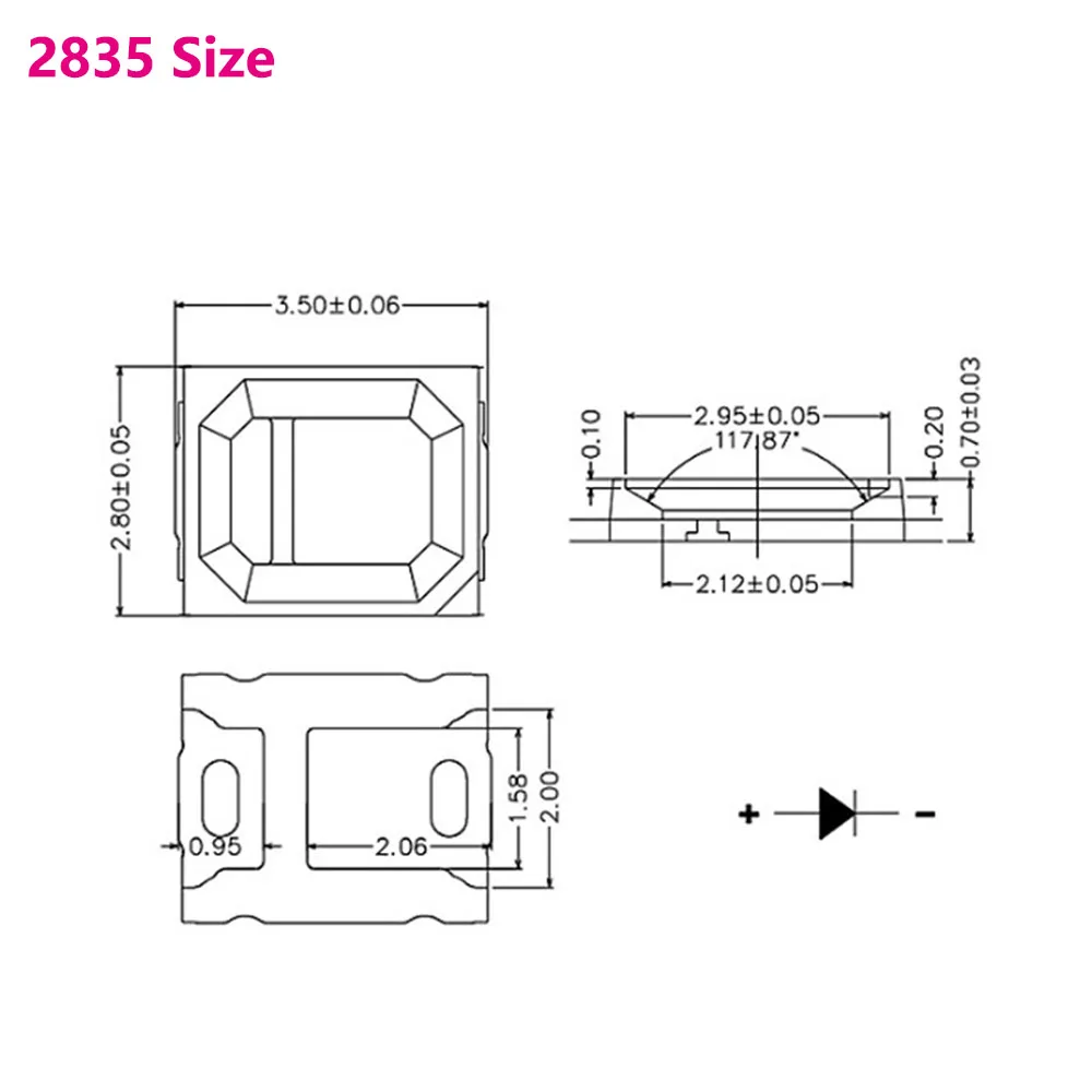 50Pcs or 100Pcs SMD 2835 3V 9V High Quality LED Light Emitting Diode 1W 0.5W Super Bright LED Chip for Light board lamp Lighting