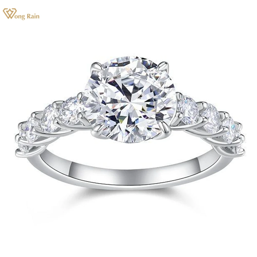 

Wong Rain Стерлинговое Серебро 925 пробы 3EX VVS1 D Цвет Круглая огранка 9 мм Настоящие муассанитовые бриллианты Драгоценные камни Обручальные женские кольца Изысканные ювелирные изделия