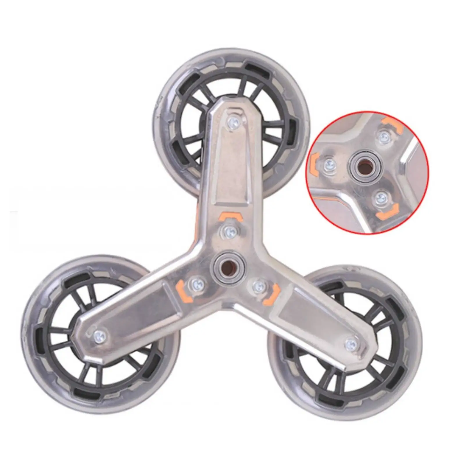 Replacement Shopping Cart Wheels Heavy Duty Triangular Caster Frame with Metal Bearings for Folding Trolley Cart