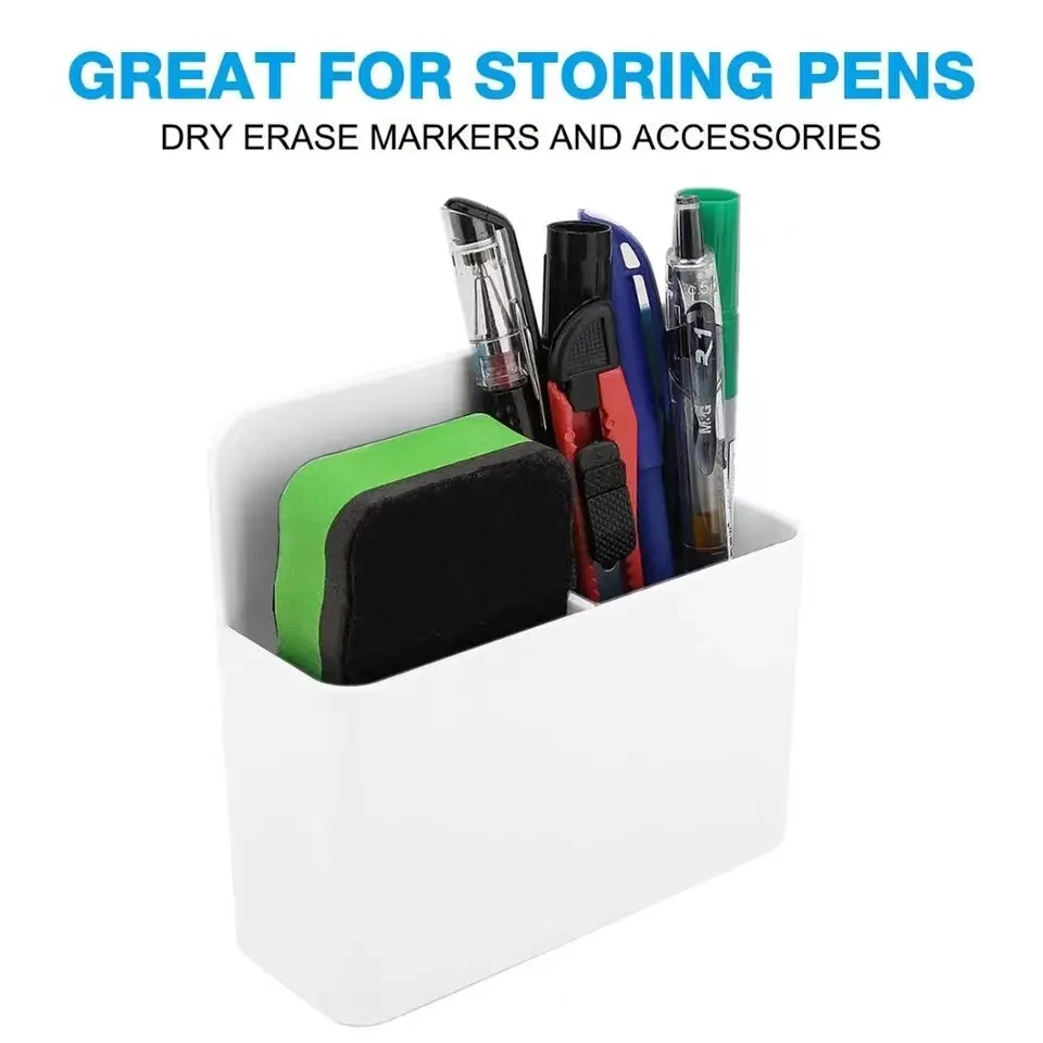 2 PCS Magnetic Marker Holder Dry Erase Pen Holder Organizer With Powerful Neodymium Magnets For Glass Whiteboard