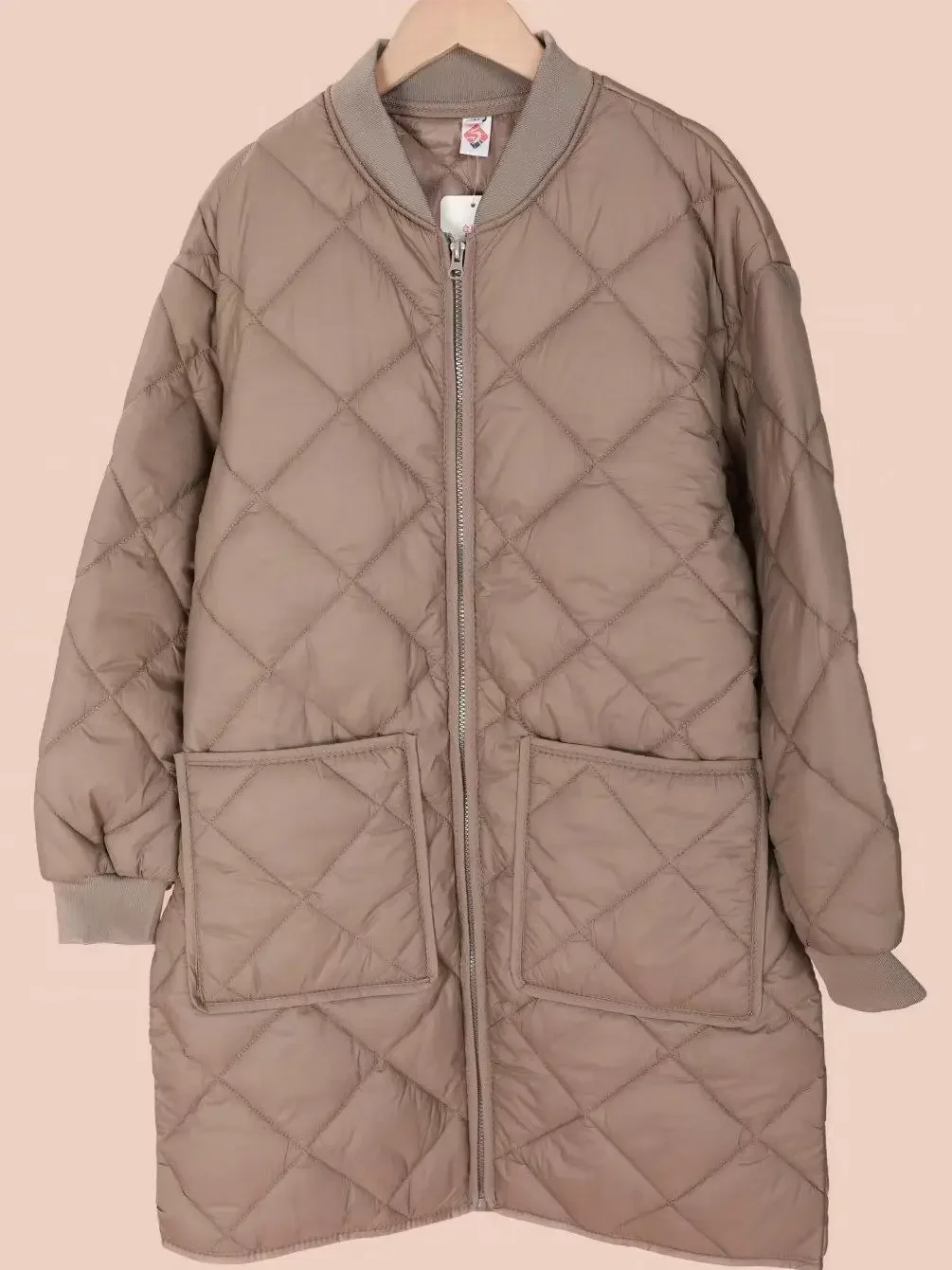 Autumn and Winter New Women's Cotton Robe Loose Splicing Commuter Windproof Oversized Inner Tank Jacket