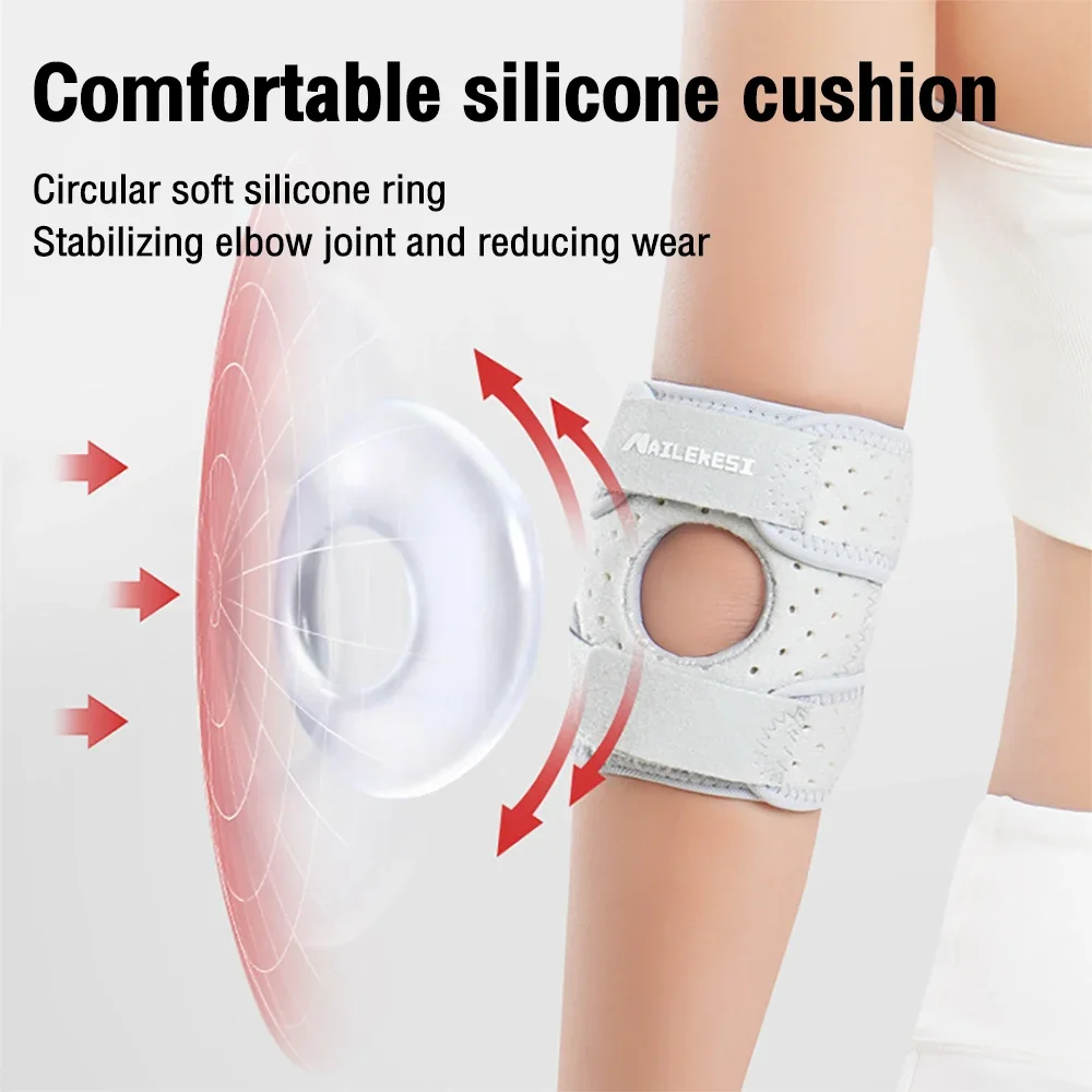 1 قطعة منصات الكوع الرياضية القابلة للتعديل سيليكون المضادة للتصادم تنفس دعم للجنسين اللياقة البدنية حامي الصالة الرياضية ممارسة #2