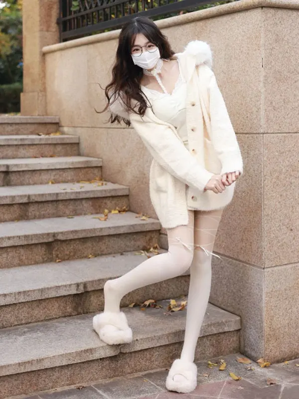 

Свободный вязаный кардиган-свитер Laid-ba в корейском стиле с длинными рукавами на пуговицах, повседневная удобная весенняя верхняя одежда для женщин