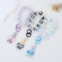 Butterfly Hand-painted Beads Mobile Phone Chain Sweet Pendant Wristband Headphone Cover Decorative Car Keychain Bag Pendant