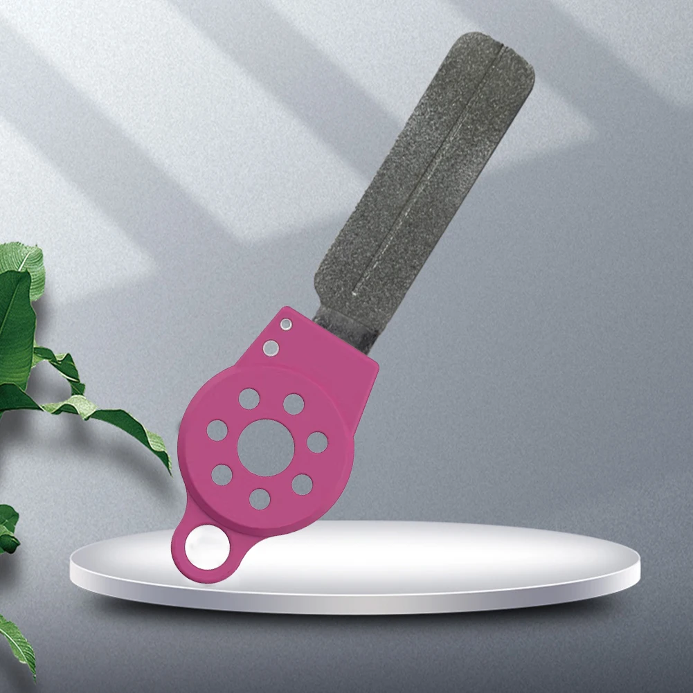 مزدوجة الجانب هوك ملف المحمولة أداة تجليخ متعددة الوظائف أداة شحذ الماس الصغيرة طحن الصيد هوك ملحقات صيد سمك #2