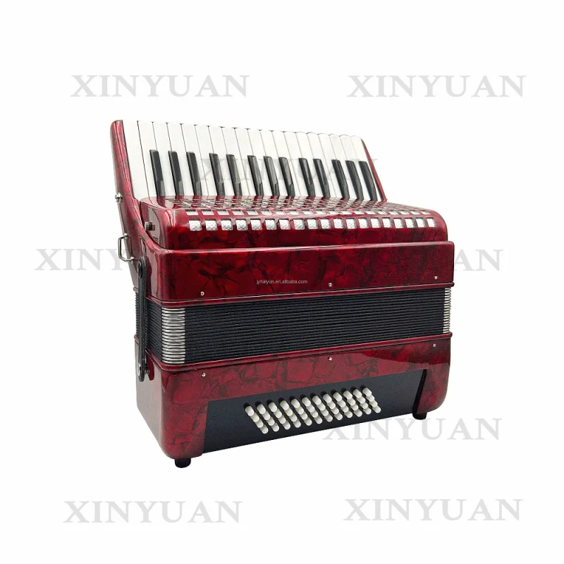 Piano Accordion JP3248, Chromatic Musical Instrument Constructed from Wood with 32 Keys and 48 Bass