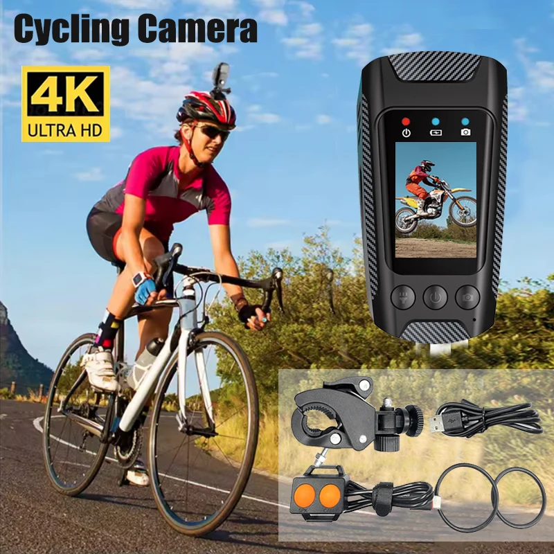 

HD 4K 60fps Action Camera Bike Motorcycle Helmet Camera 1080P Outdoor Sport Cam 2inch Screen DV 20MP Bicycle Driver Recorder
