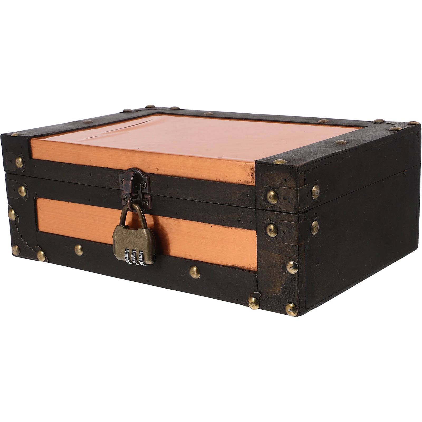 

Vintage Storage Box Home Decor Trunk Keepsake Suitcase Treasure Chest Small Decorative Boxes with Lids Wood Retro Office